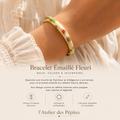 Bracelet Jonc Émaillé Fleuri