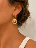 Boucles d'oreilles Arbre de Vie Éternel – Acier inoxydable doré ✨