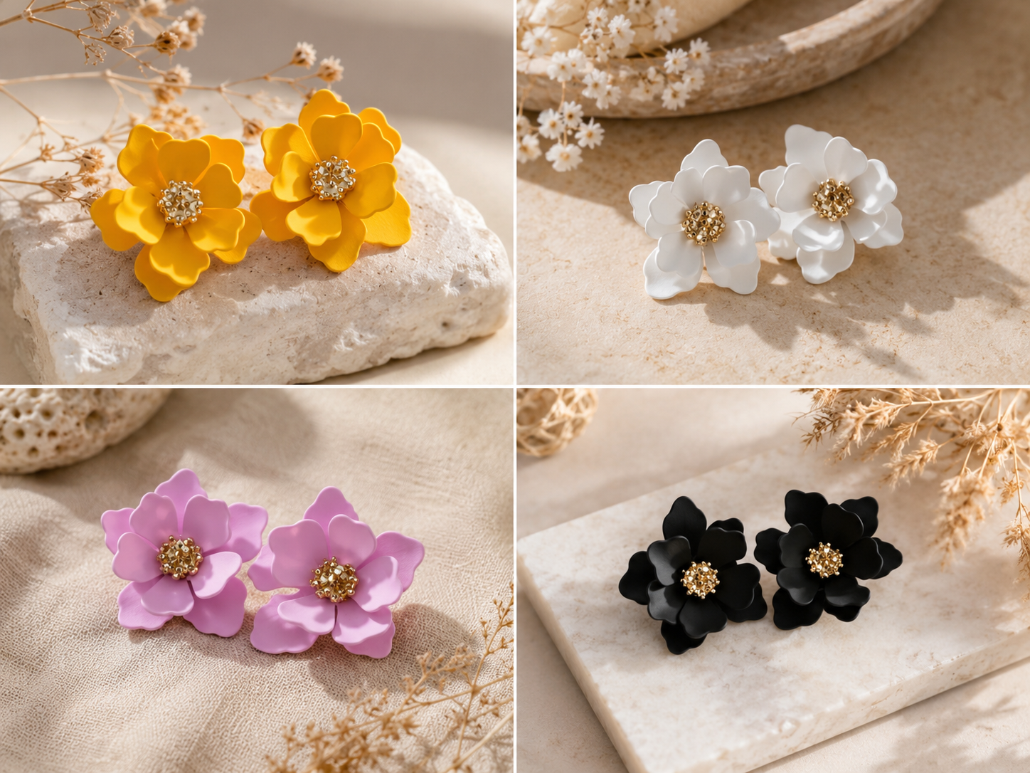 🌼 Boucles d'oreilles Marguerite – L'Atelier des Pépites