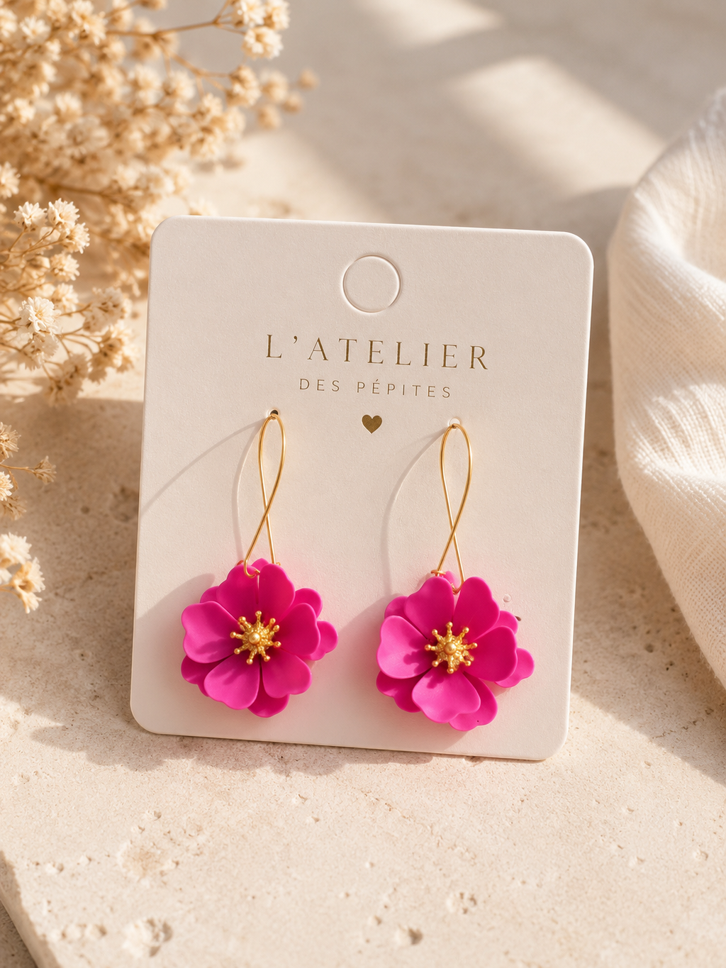 Boucles d'oreilles Dahlia- Acier inoxydable