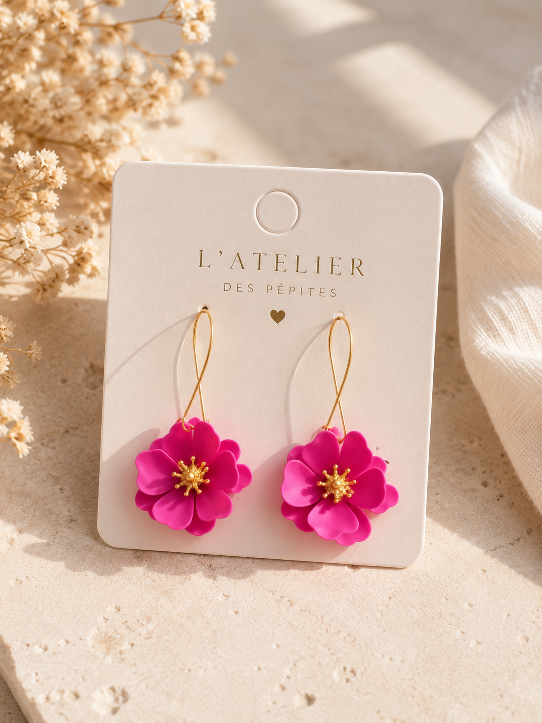 Boucles d'oreilles Fleur - Acier inoxydable